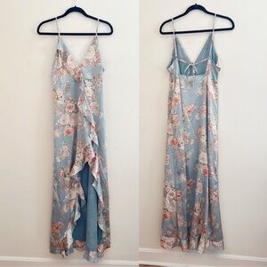 Vici Floral Satin High Low Dress